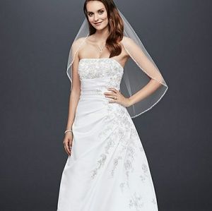 Strapless A-line Wedding Dress with Side Drape